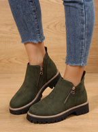 Kendra - Women’s Suede Side-Zip Ankle Boots