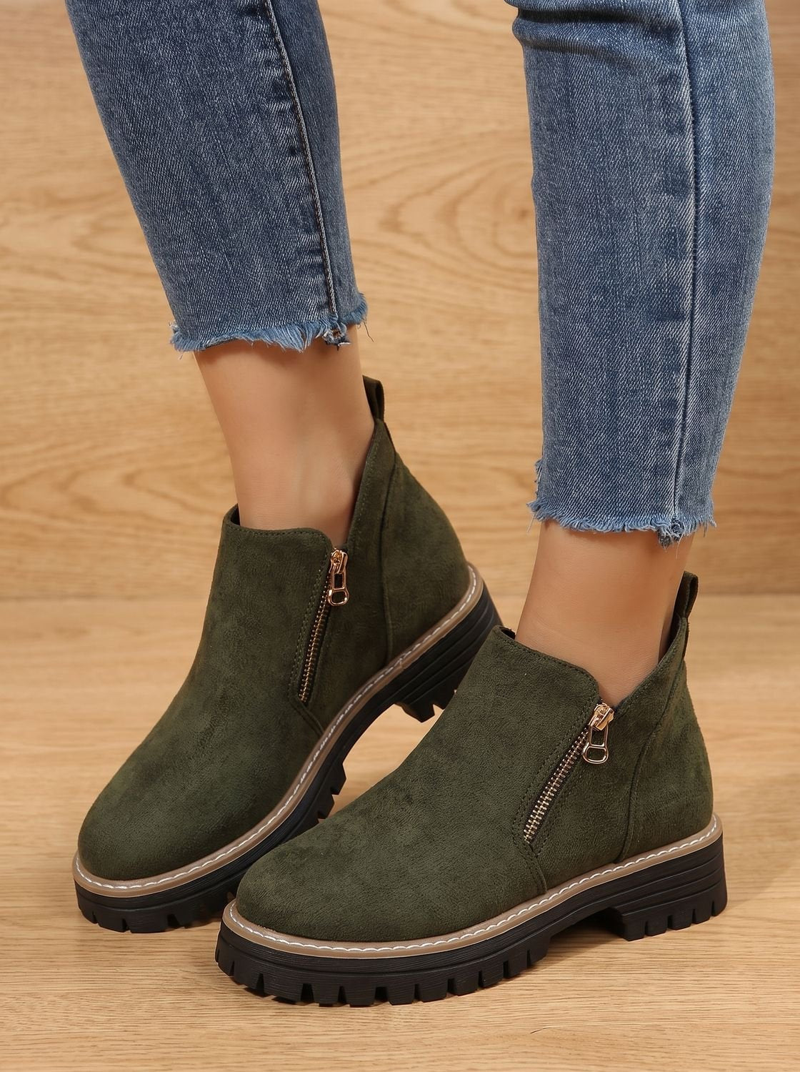 Kendra - Women’s Suede Side-Zip Ankle Boots