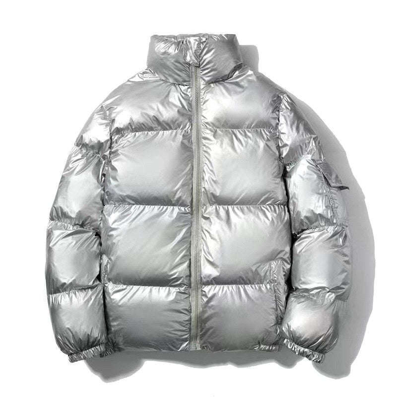 Landon - Men’s Glossy Stand Collar Puffer Jacket  3