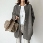 Lauren - Women's Button-Front Wool Cardigan with Relaxed Fit