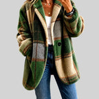 Lauren - Women's Fuzzy Plaid Button Front Coat 5