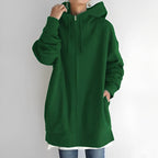 Leila - Women's Oversized Zip Hoodie with Drawstring Hood