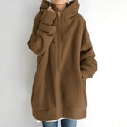 Leila - Women's Oversized Zip Hoodie with Drawstring Hood