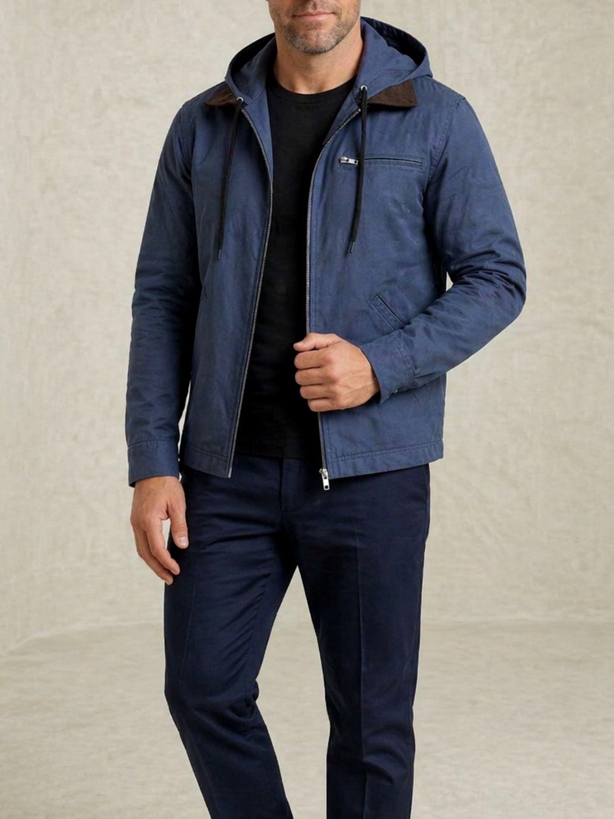 Liam - Men's Zip-Front Jacket with Drawstring Hood 4