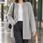 Lillian - Women's Brushed Cardigan with Snap-Front Closure