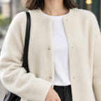 Lillian - Women's Brushed Cardigan with Snap-Front Closure