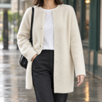 Lillian - Women's Brushed Cardigan with Snap-Front Closure