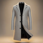 Lincoln - Men's Button-Front Wool Coat with Notch Lapel