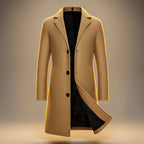 Lincoln - Men's Button-Front Wool Coat with Notch Lapel