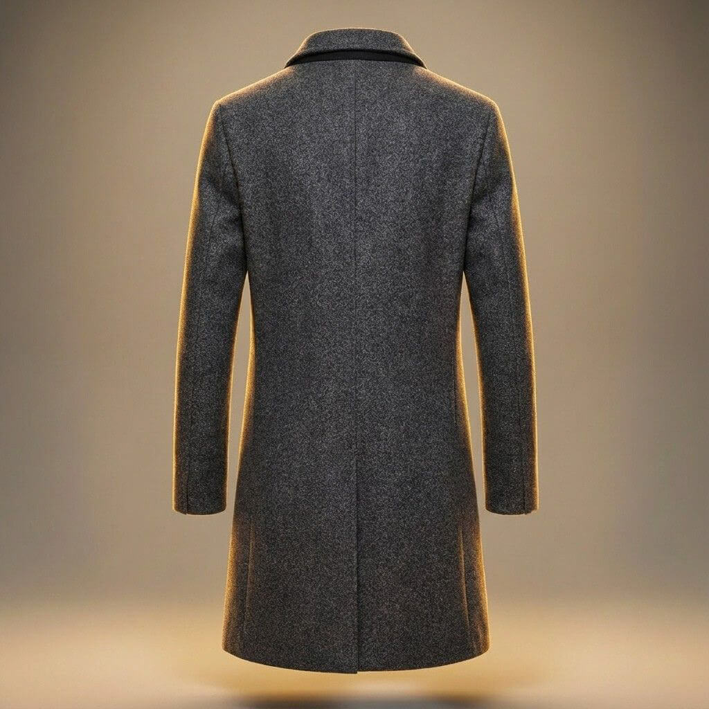 Lincoln - Men's Button-Front Wool Coat with Notch Lapel