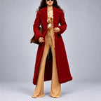 Liza - Women's Long Textured Trim A-Line Coat 1