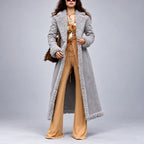 Liza - Women's Long Textured Trim A-Line Coat 2