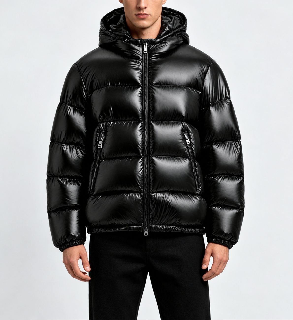 Logan – Men’s Glossy Hooded Puffer Jacket