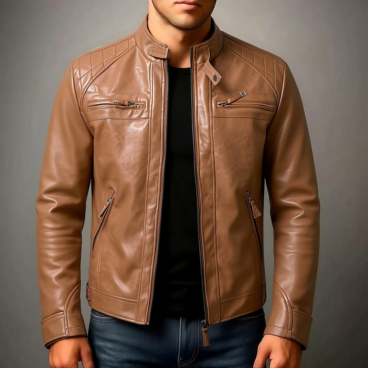 Lorenzo - Men's Multi Pocket Leather Jacket 7