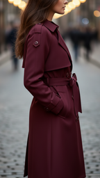 Lorraine - Women's Double-Breasted Belted Trench Coat