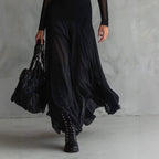 Lotta - Women's Sheer Long Sleeve Flowing Maxi Dress 3