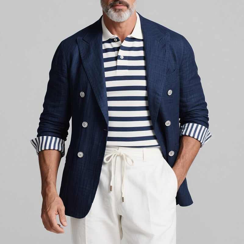 Lucien - Men's Double-Breasted Button-Front Blazer 1