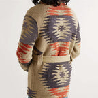 Luke - Men's Aztec-Print Cardigan with Shawl Collar