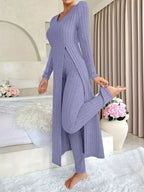 Marcella - Women's Ribbed Long-Sleeve Lounge Set