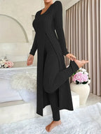 Marcella - Women's Ribbed Long-Sleeve Lounge Set