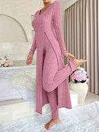 Marcella - Women's Ribbed Long-Sleeve Lounge Set