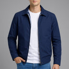 Marcello - Men's Zip-Front Harrington Jacket with Check Lining