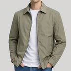 Marcello - Men's Zip-Front Harrington Jacket with Check Lining