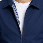 Marcello - Men's Zip-Front Harrington Jacket with Check Lining
