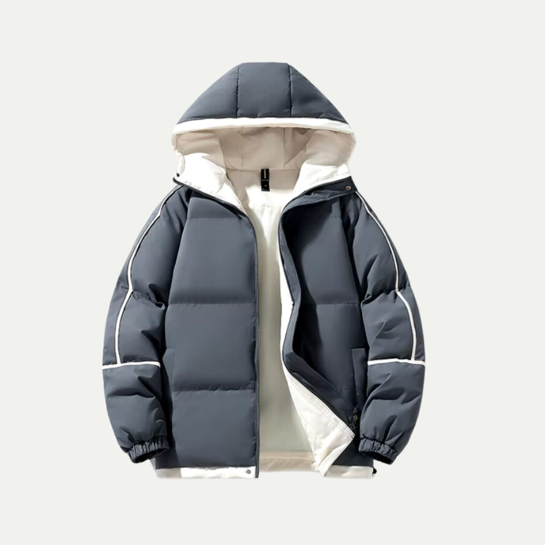 Marcus - Men's Quilted Puffer Jacket with Drawstring Hood