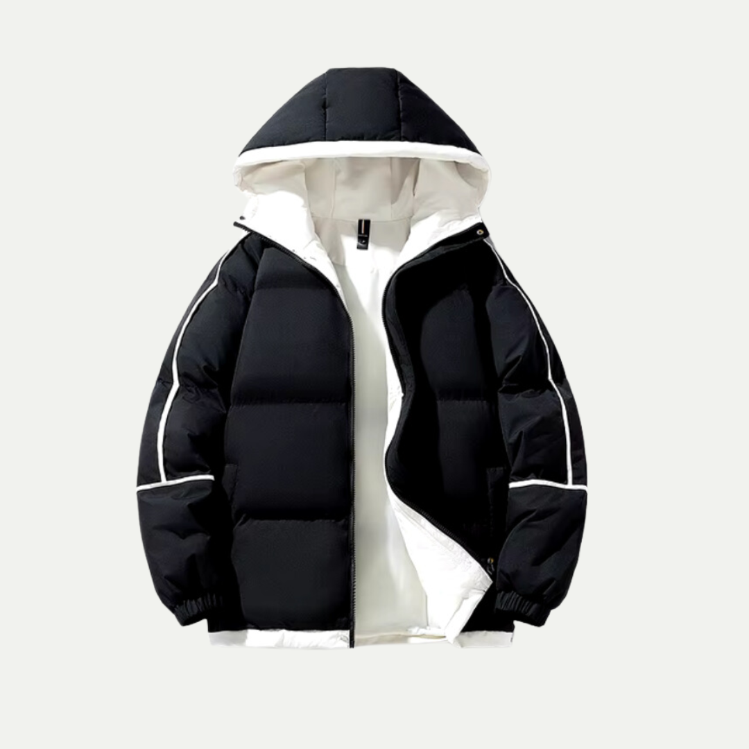 Marcus - Men's Quilted Puffer Jacket with Drawstring Hood