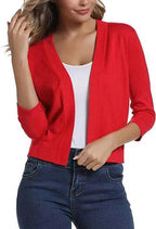 Margot - Women's Open-Front Sleeve Cropped Cardigan