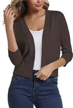 Margot - Women's Open-Front Sleeve Cropped Cardigan