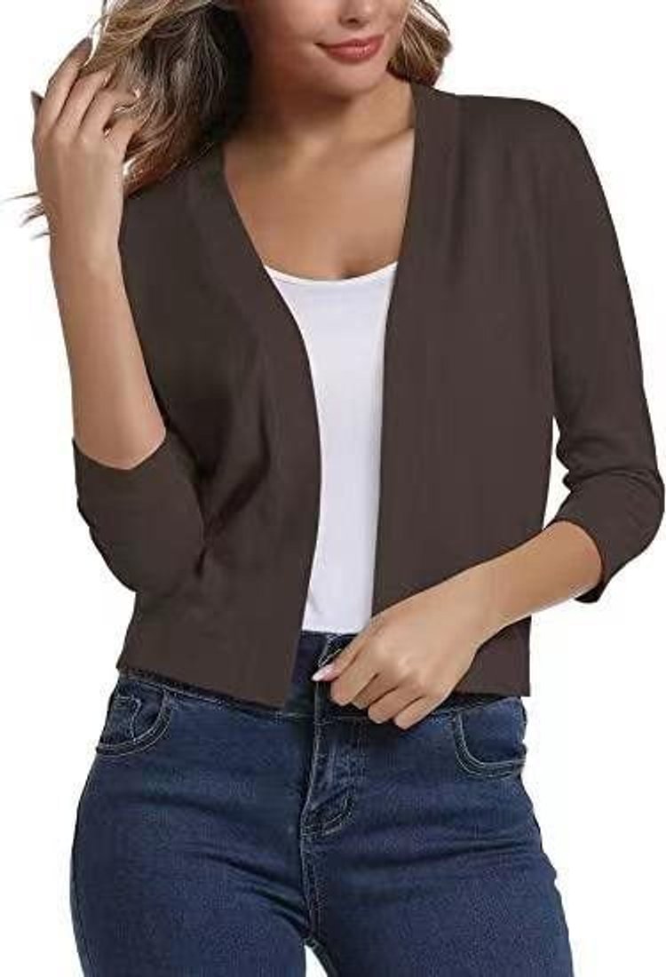 Margot - Women's Open-Front Sleeve Cropped Cardigan