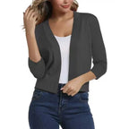 Margot - Women's Open-Front Sleeve Cropped Cardigan