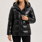 Margot - Women's Quilted Puffer Jacket with High-Gloss Finish