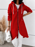 Margot - Women's Zip-Front Longline Hooded Jacket