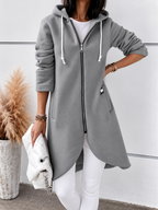 Margot - Women's Zip-Front Longline Hooded Jacket