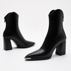 Marguerite - Women's Pointed-Toe Block Heel Ankle Boots