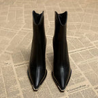 Marguerite - Women's Pointed-Toe Block Heel Ankle Boots