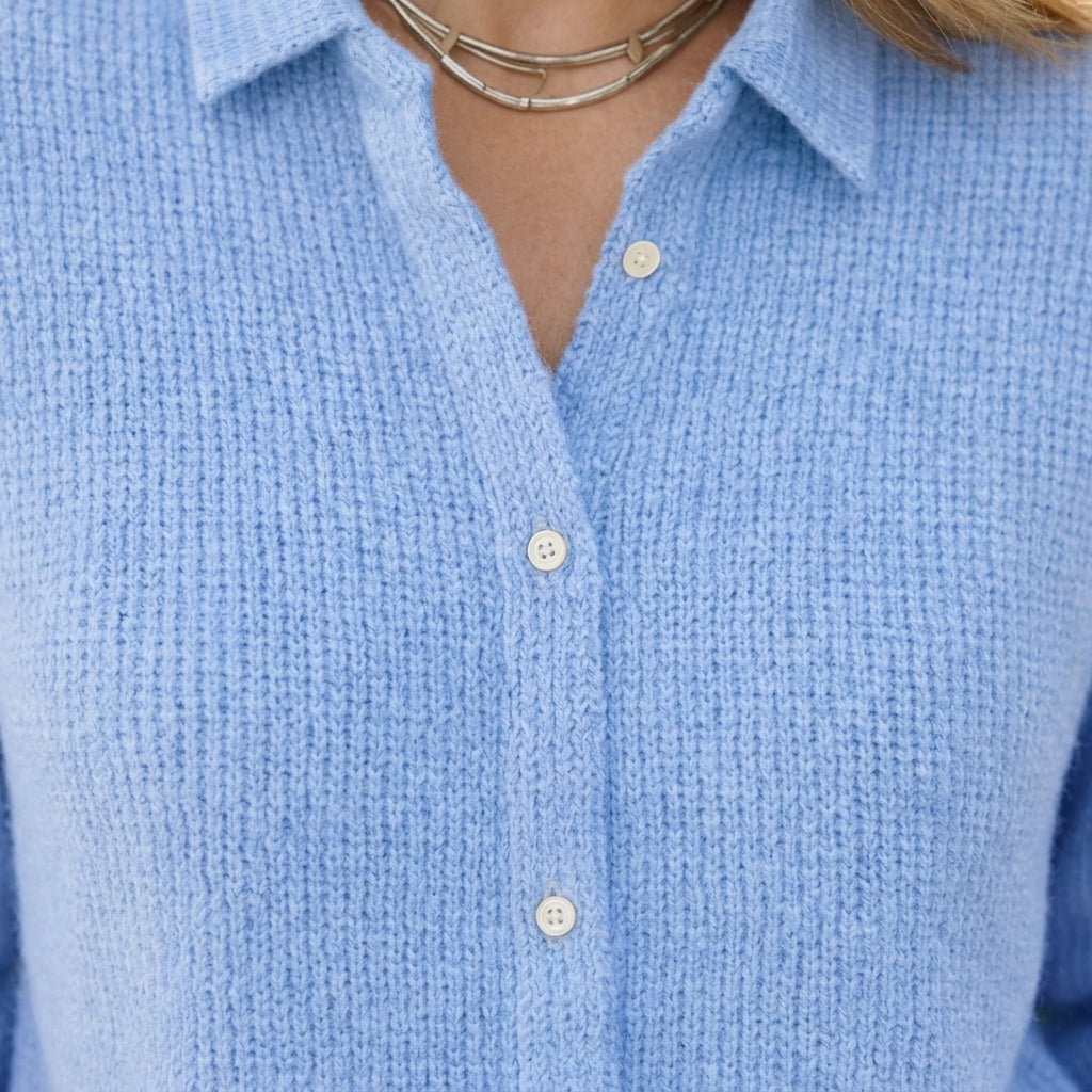 Marguerite - Women's Ribbed Button-Front Cardigan