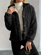 Marguerite - Women's Cropped Knit Sherpa Jacket 3