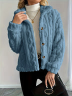 Marguerite - Women's Cropped Knit Sherpa Jacket 6
