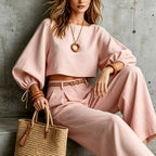 Marissa - Women's Balloon Sleeve Top and Wide Leg Pants Set 5