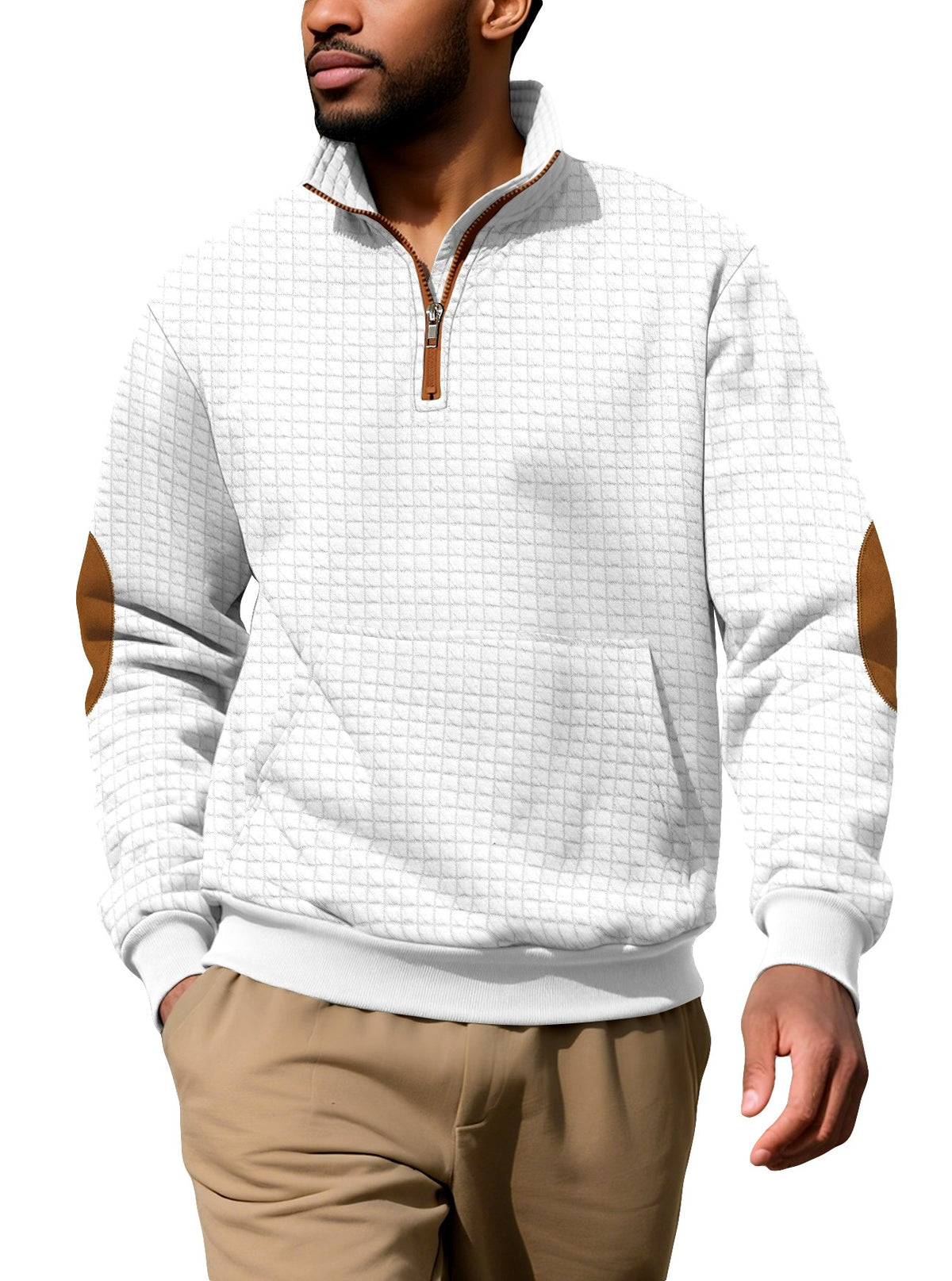 Mark -Men's Quarter Zip Elbow Patch Pullover 2