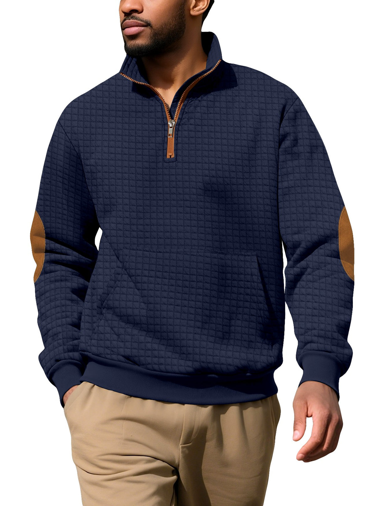 Mark -Men's Quarter Zip Elbow Patch Pullover 3