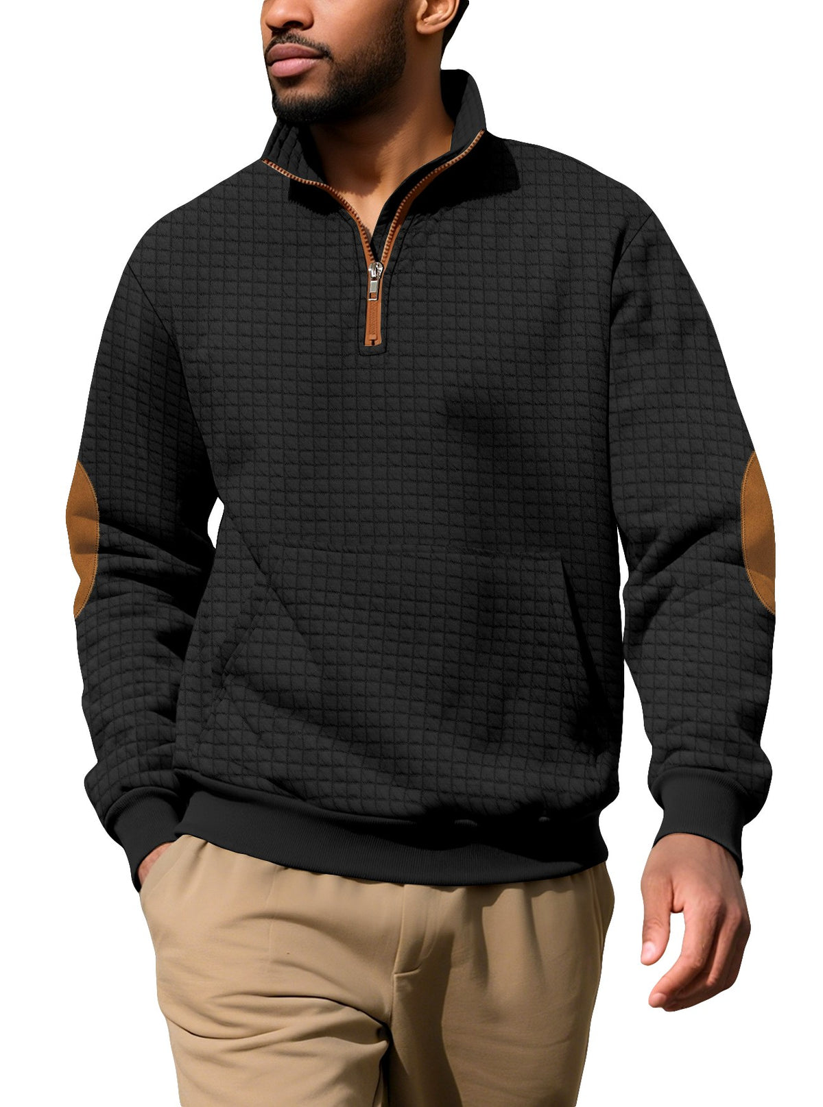 Mark -Men's Quarter Zip Elbow Patch Pullover 4