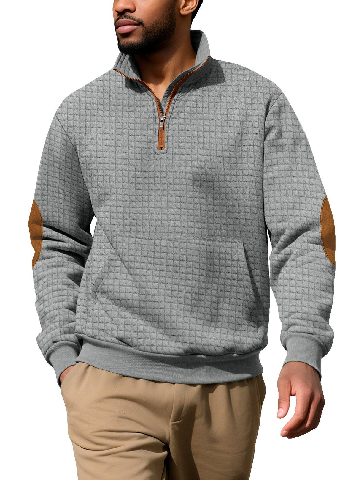 Mark -Men's Quarter Zip Elbow Patch Pullover 6