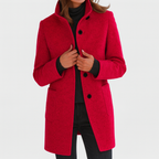Marlene - Women's Button-Front Stand Collar Coat