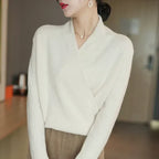 Marlene - Women's Wrap V-Neck Knit Top