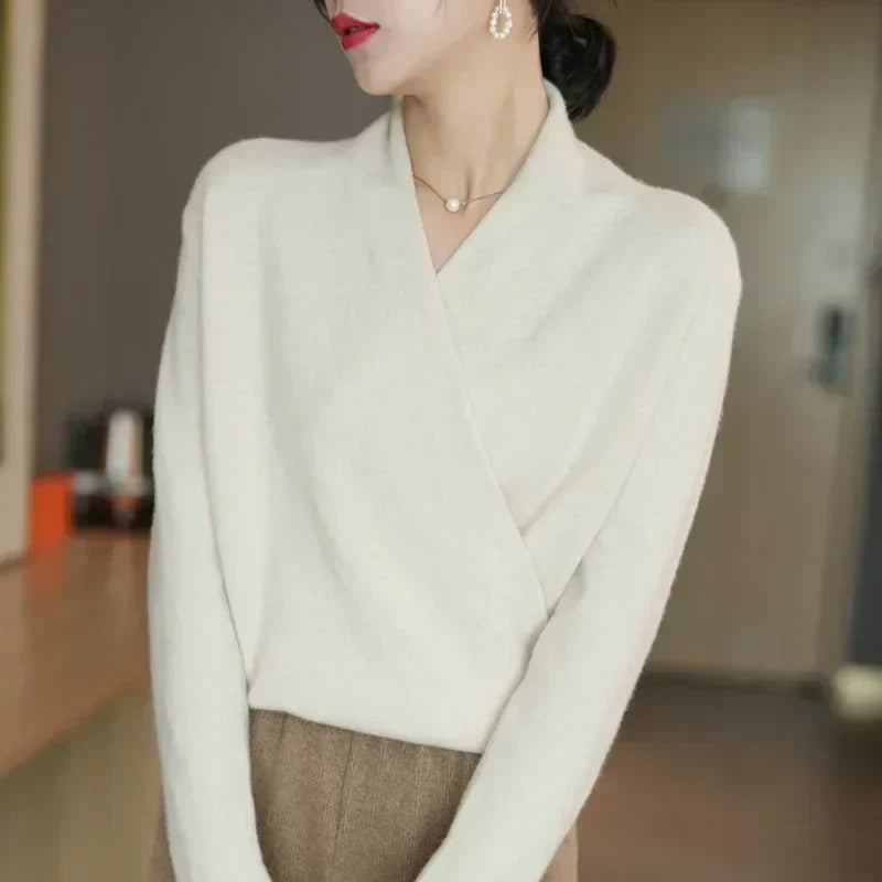 Marlene - Women's Wrap V-Neck Knit Top